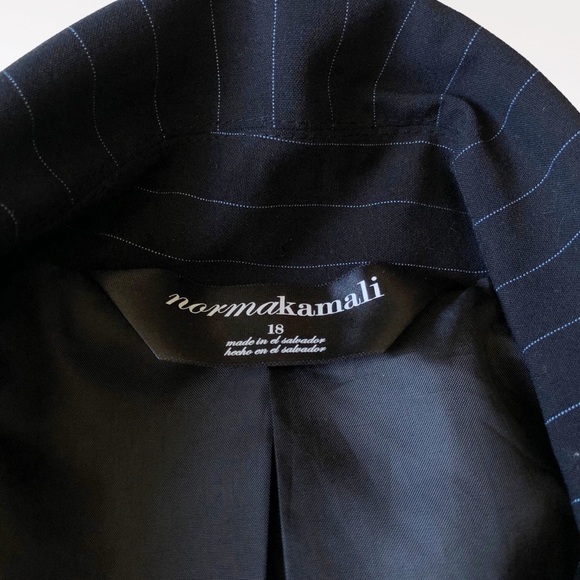 NORMA Kamali Blazer Indigo Navy Pinstripe Fitted Career Single Button 18 - Picture 5 of 11
